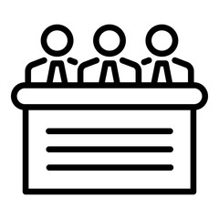 Poster - Corporate meeting icon. Outline corporate meeting vector icon for web design isolated on white background