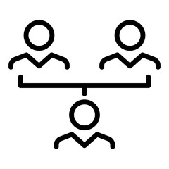 Poster - influence teamwork icon. outline influence teamwork vector icon for web design isolated on white bac