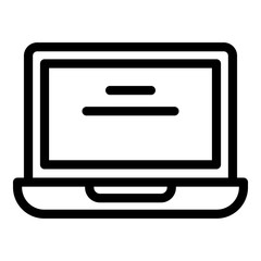 Poster - Laptop icon. Outline laptop vector icon for web design isolated on white background
