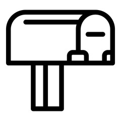 Poster - Postal mailbox icon. Outline postal mailbox vector icon for web design isolated on white background