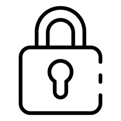 Poster - old padlock icon. outline old padlock vector icon for web design isolated on white background