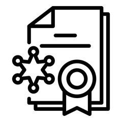 Poster - Legal papers icon. Outline legal papers vector icon for web design isolated on white background