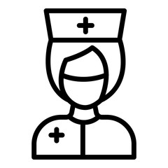 Canvas Print - Hospital nurse icon. Outline hospital nurse vector icon for web design isolated on white background