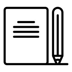 Poster - Notebook pencil icon. Outline notebook pencil vector icon for web design isolated on white background