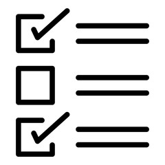 Poster - checklist icon. outline checklist vector icon for web design isolated on white background