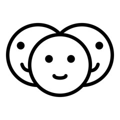 Poster - Friends emoji icon. Outline friends emoji vector icon for web design isolated on white background