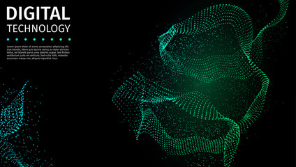 Poster - Digital technology. Abstract connection. Sci-fi user interface. Big data. Space futuristic emulation. Music background. Artificial intelligence. Blockchain and cryptocurrency. Vector