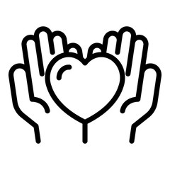 Poster - love care icon. outline love care vector icon for web design isolated on white background