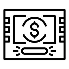 Poster - Atm money icon. Outline atm money vector icon for web design isolated on white background