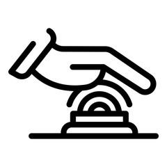 Poster - Hand touch authentication icon. Outline hand touch authentication vector icon for web design isolated on white background