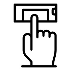 Poster - Finger authentication icon. Outline finger authentication vector icon for web design isolated on white background