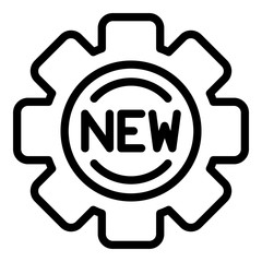 Poster - New gear campaign icon. Outline new gear campaign vector icon for web design isolated on white background