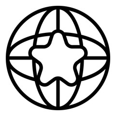 Poster - Global adword icon. Outline global adword vector icon for web design isolated on white background