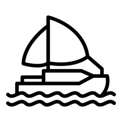 Poster - Relocation ship icon. Outline relocation ship vector icon for web design isolated on white background