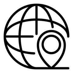 Poster - Global location icon. Outline global location vector icon for web design isolated on white background