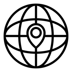 Poster - Global relocation icon. Outline global relocation vector icon for web design isolated on white background