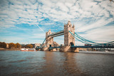Fototapeta Londyn - London cityscape panorama with River Thames Tower Bridge and London Cityscape