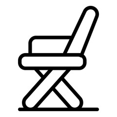 Poster - Folding office chair icon. Outline folding office chair vector icon for web design isolated on white background
