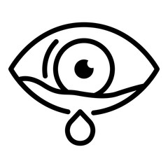 Canvas Print - Crying eye icon. Outline crying eye vector icon for web design isolated on white background