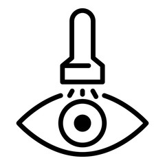 Aufkleber - flashlight and eye icon. outline flashlight and eye vector icon for web design isolated on white bac
