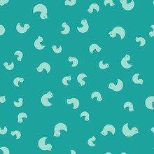 Green Rubber Duck Icon Isolated Seamless Pattern On Green Background. Vector Illustration