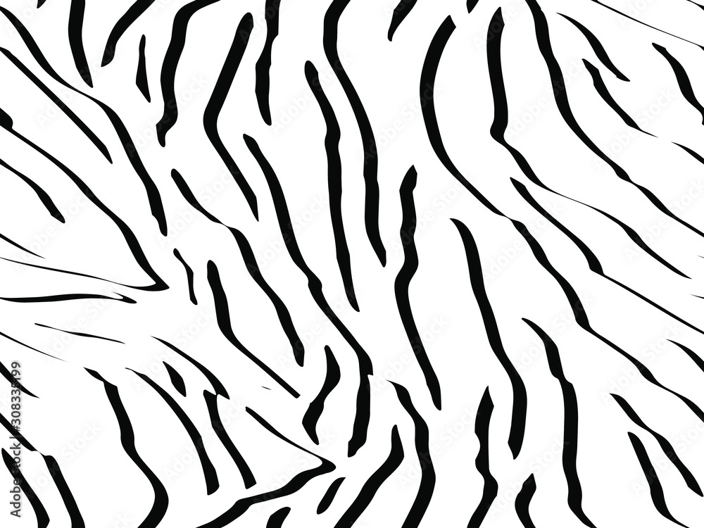 Full seamless zebra and tiger stripes animal skin pattern illustration ...