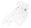Satellite map of Province of Parma, towns and roads, buildings and connecting roads of surrounding areas. Emilia-Romagna region, Italy. Map roads, ring roads