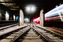 Underground Tunnel And Railways In New York City, United States