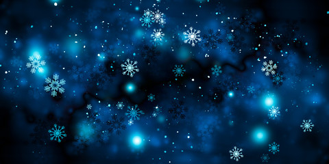 white bokeh blur background / Circle light on blue background / abstract light background