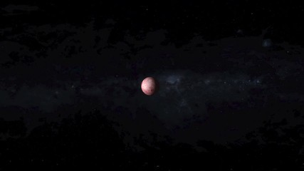 Wall Mural - Space travel to pink planet in outer space and stars in background, living corals color. Contains public domain image by Nasa