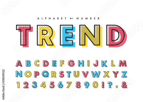 Fotomural Memphis alphabet & number set