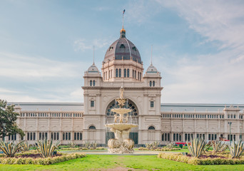 Royal Exhibition Building behind Carlton Gardens in Melbourne Vic