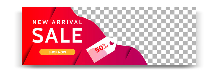 abstract gradient modern geometric banner template design in red, black, white color. suitable for a