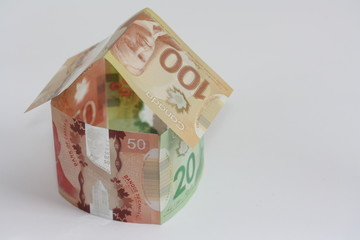 House made of Canadian money bills