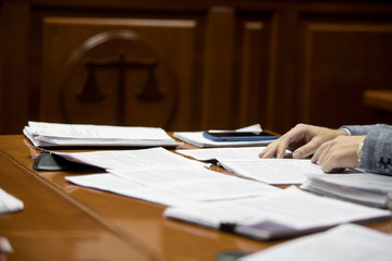 Wall Mural - trial in the courtroom of the Russian court