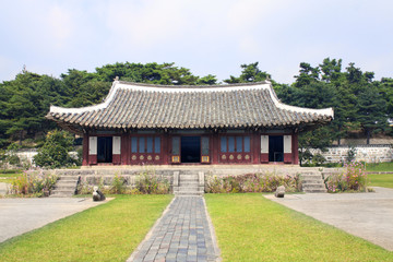 Sticker - Ancient pavilion of the Koryo period, Kaesong City, North Korea