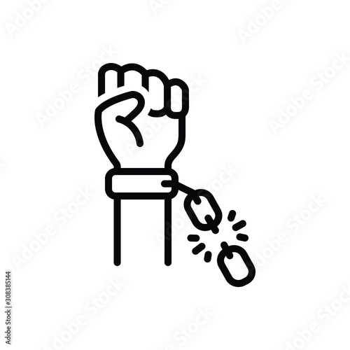 Fotomural Black line icon for independence
