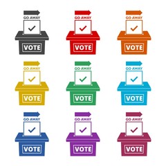 Wall Mural - Voting box color icon set isolated on white background