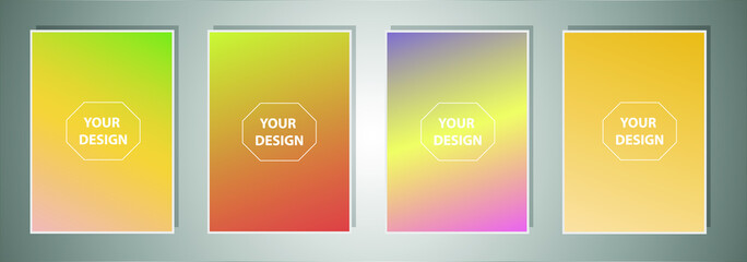 Fototapete - Abstract vector covers design with line, gradient and vibrant color. Simply geometric background