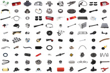 Collage Of Various Auto Parts For Cars And Trucks.