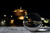 Fototapeta Boho - Castel Sant'Angelo seen from a crystal ball, Rome