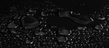 Drops Of Water On A Black Background