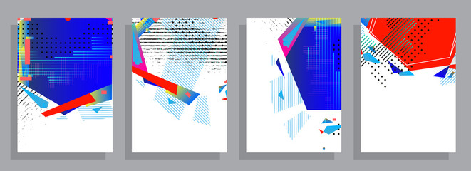 Template brochures, flyers, business presentations. Modern flat line style, layout in A4 size. Trendy abstract background. Geometric science or technology pattern. Graphic design