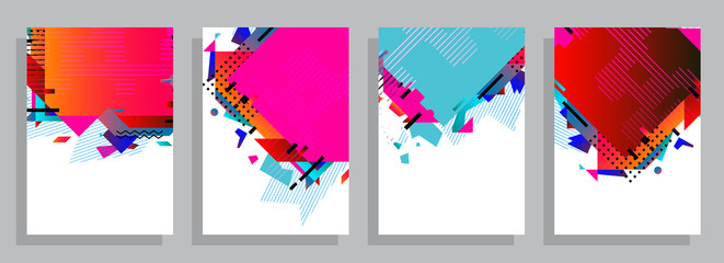 Template brochures, flyers, business presentations. Modern flat line style, layout in A4 size. Trendy abstract background. Geometric science or technology pattern. Graphic design
