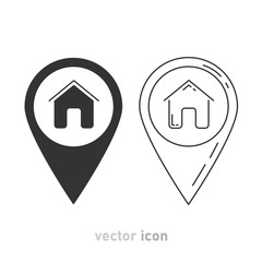 Poster - Two gray home pointer icons on white background. Vector illustration.
