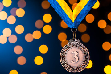 Wall Mural - third placed runner up medallion on a ribbon