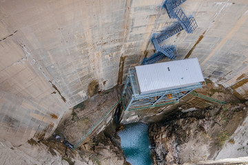 Wall Mural - Dam of hydroelectric power plant in Dagestan, Russia, aerial view