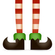 Christmas elf legs santa claus helper new year holiday 3d cartoon design vector illustration