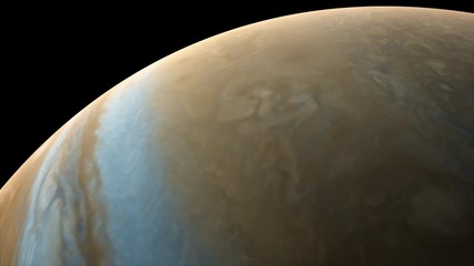Poster - Rotation of the planet Jupiter from the dark and illuminated sides, computer generated. 3d rendering of realistic cosmic background. Elements of this image are presented by NASA