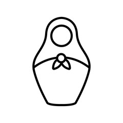 Matreshka icon vector. Thin line sign. Isolated contour symbol illustration